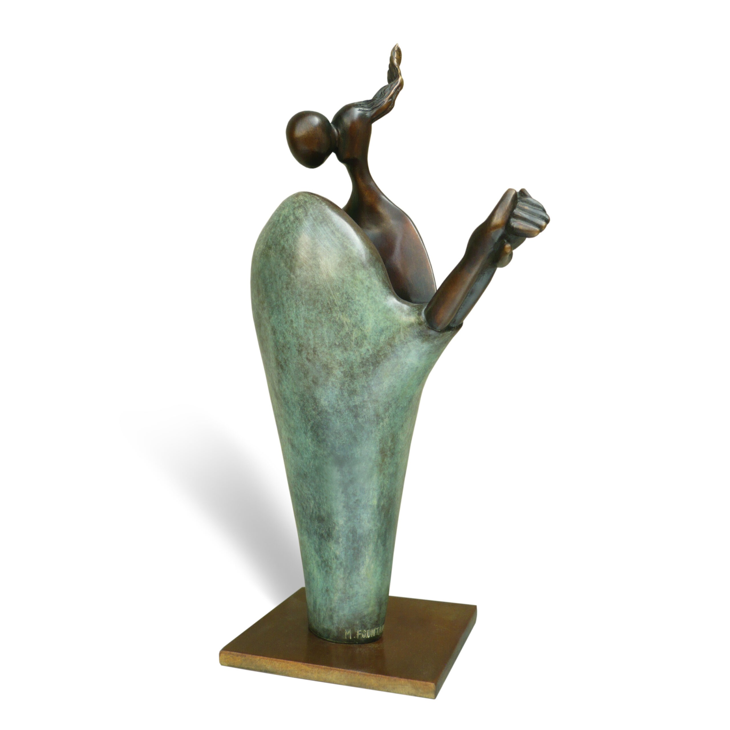 Sculpture, bronze, deux personnes, couples