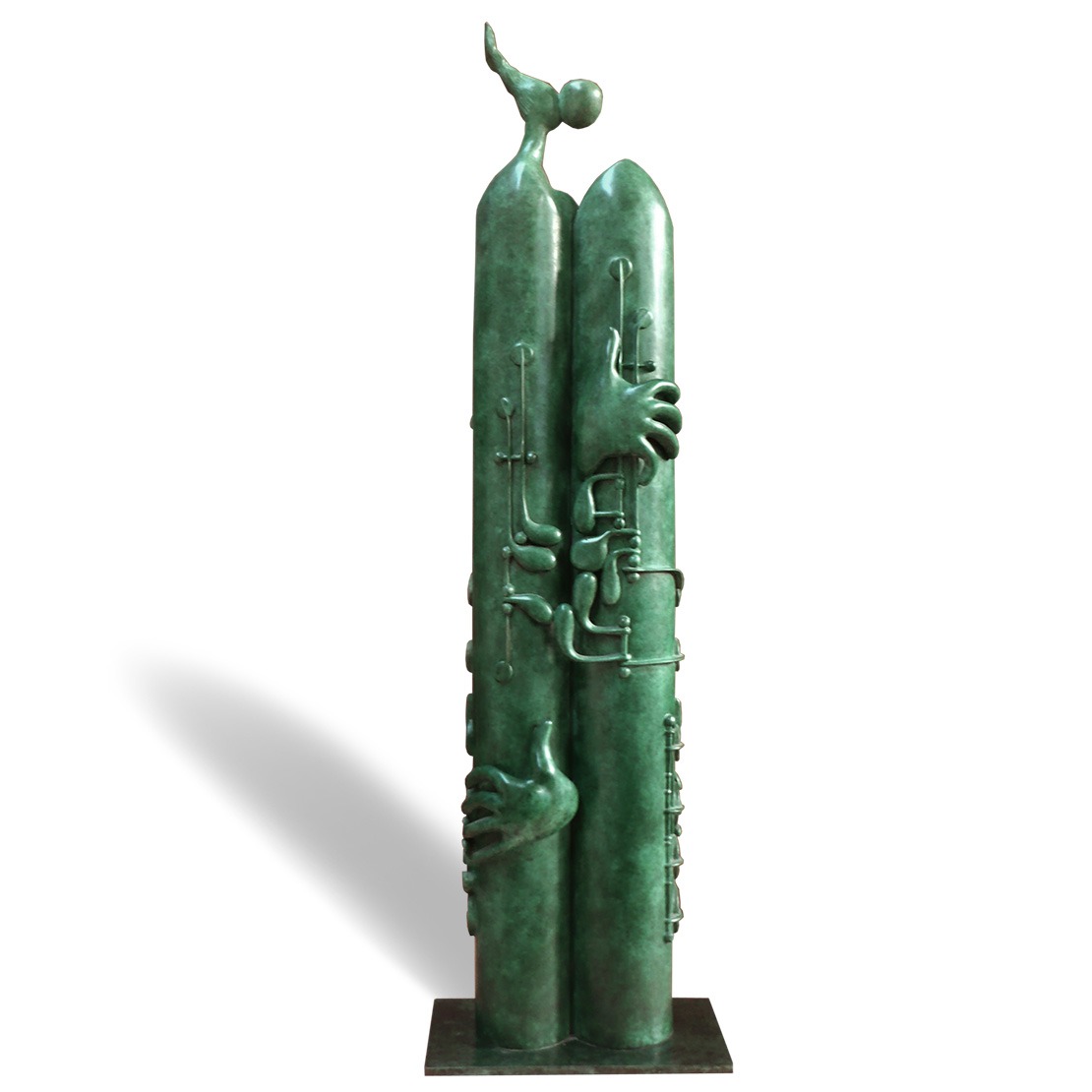 Sculpture, bronze, deux personnes, couples